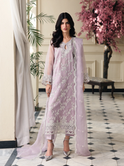 Unstitched Lilac Embroidered Organza 3 Piece - EWU5V4-31274-3P