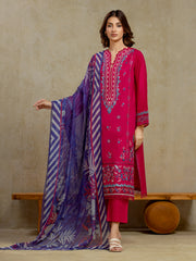 Unstitched Embroidered Cambric Suit - EWU5V2-31804-3P