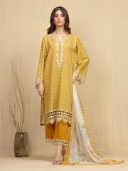 Unstitched Embroidered Lawn Slub Suit - EWU5V1-31901-3P