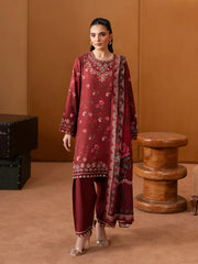 Unstitched Embroidered Viscose Twill Suit - EWU5V20-32080-3P