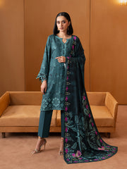 Unstitched Dark Teal Embroidered Viscose 3 Piece - EWU5V20-32084-3P