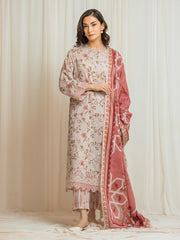 Unstitched Embroidered Lawn Suit - EWU6V1-33009-3P