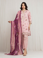 Unstitched Embroidered Zari Lawn Suit - EWU6V23-33414-3P