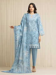 Embroidered Zari Lawn Suit - EWU6V23-33416-3P