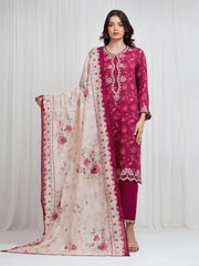 Embroidered Zari Lawn Suit - EWU6V23-33417-3P