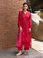 Embroidered Cambric Suit - EWU6V2-33655-3P