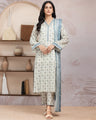 Unstitched Beige Printed Lawn 3 Piece - EWU5A1-35009-3P