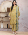 Unstitched Golden Printed Lawn 3 Piece - EWU5A1-35015-3P