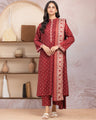 Unstitched Maroon Printed Lawn 3 Piece - EWU5A1-35042-3P