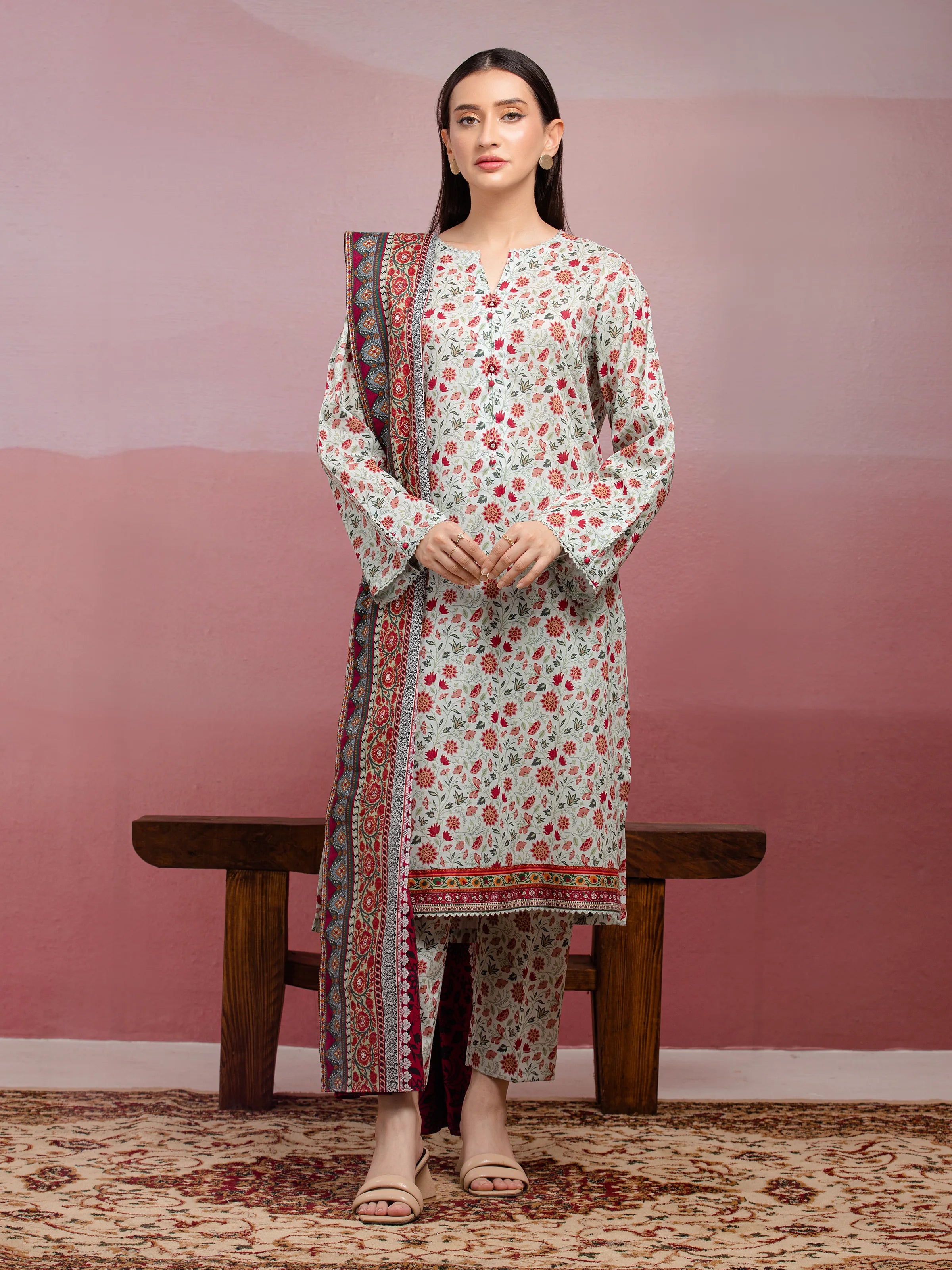 Unstitched Multi Printed Lawn 3 Piece - EWU5A1-35045-3P