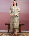 Unstitched Beige Printed Lawn 3 Piece - EWU5A1-35066-3P