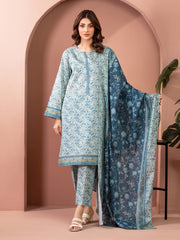 Unstitched Light Green Printed Lawn 3 Piece - EWU5A1-35123-3P