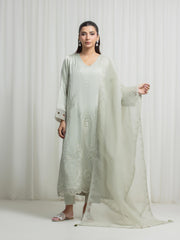 Embroidered Satin Suit - EWTKED6-86197-3P