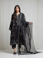 Embroidered Viscose Suit - EWTKED6-86212-3P