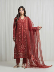Embroidered Silk Satin Suit - EWTKED6-86247-3P