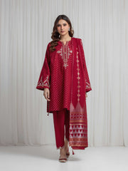 Embroidered Jamawar Suit - EWTKED6-86273-3P