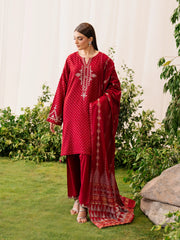 Embroidered Jamawar Suit - EWTKED6-86273-3P