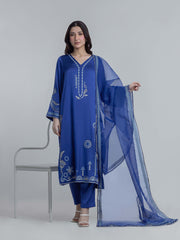 Embroidered Satin Suit - EWTKED6-86310-3P