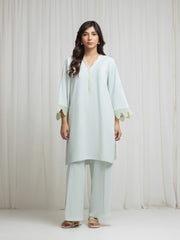 Embroidered Viscose Shirt Trouser - EWTKED6-86384ST