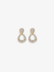 Swirl Crystal Drop Earrings - EAWE6-018