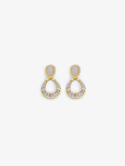 Swirl Crystal Drop Earrings - EAWE6-018