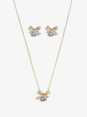 Crystal Ribbon Bow Jewelry Set - EAWJS6-008