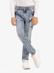 Boy's Mid Blue Denim Pant - EBBDP5-041