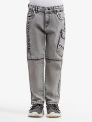 Boy's Light Grey Denim Pant - EBBDP5-055