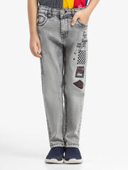Boy's Light Grey Denim Pant - EBBDP5-057