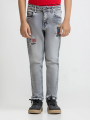 Boy's Grey Denim Pant - EBBDP6-005