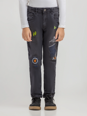 Boy's Grey Denim Pant - EBBDP6-006