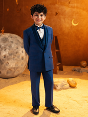 Boy's Royal Blue Shawl Collar Tuxedo Suit - EBTCPC5-4509