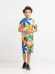 Boy's White Multi Co Ord Set - EBTCS6-008