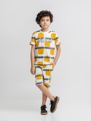 Boy's White Multi Co Ord Set - EBTCS6-009