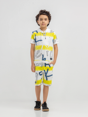 Boy's White Multi Co Ord Set - EBTCS6-018