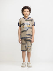 Boy's Dark Beige Co Ord Set - EBTCS6-021