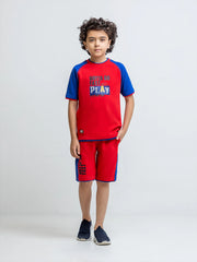 Boy's Red & Blue Co Ord Set - EBTCS6-065