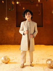 Boy's Dark Cream Sherwani - EBTCSS5-004
