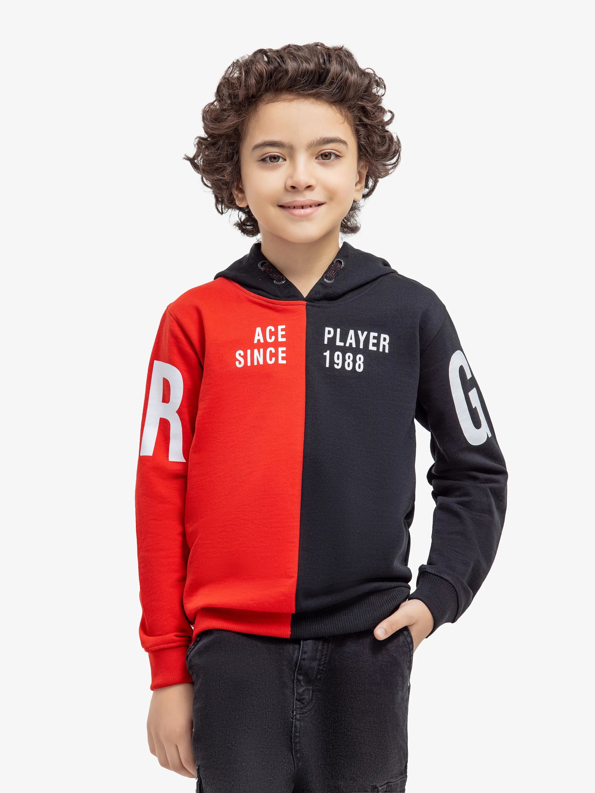 Boy's Red & Black Hoodie - EBTH24-009