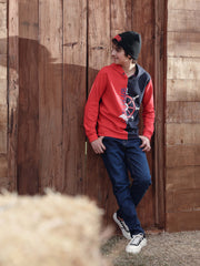 Boy's Red & Navy Hoodie - EBTH5-004
