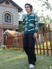 Boy's Dark Green Hoodie - EBTH5-018