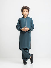 Boy's Dark Green Kurta Shalwar - EBTKS5-4062