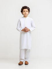 Boy's Off White Kurta Shalwar - EBTKS5-4077