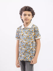 Boy's Cream Multi Polo Shirt - EBTPS6-017