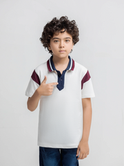 Boy's White Polo Shirt - EBTPS6-049