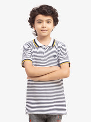 Boy's Navy & White Polo Shirt - EBTPS6-051