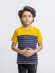 Boy's Yellow & Navy Polo Shirt - EBTPS6-054