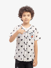 Boy's White & Black Shirt - EBTS5-27635-2P