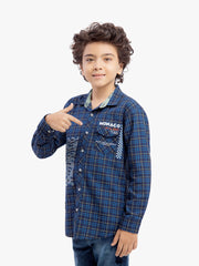 Boy's Navy Blue Shirt - EBTSF5-27666
