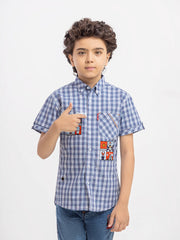 Boy's Blue & White Shirt - EBTSH6-27687